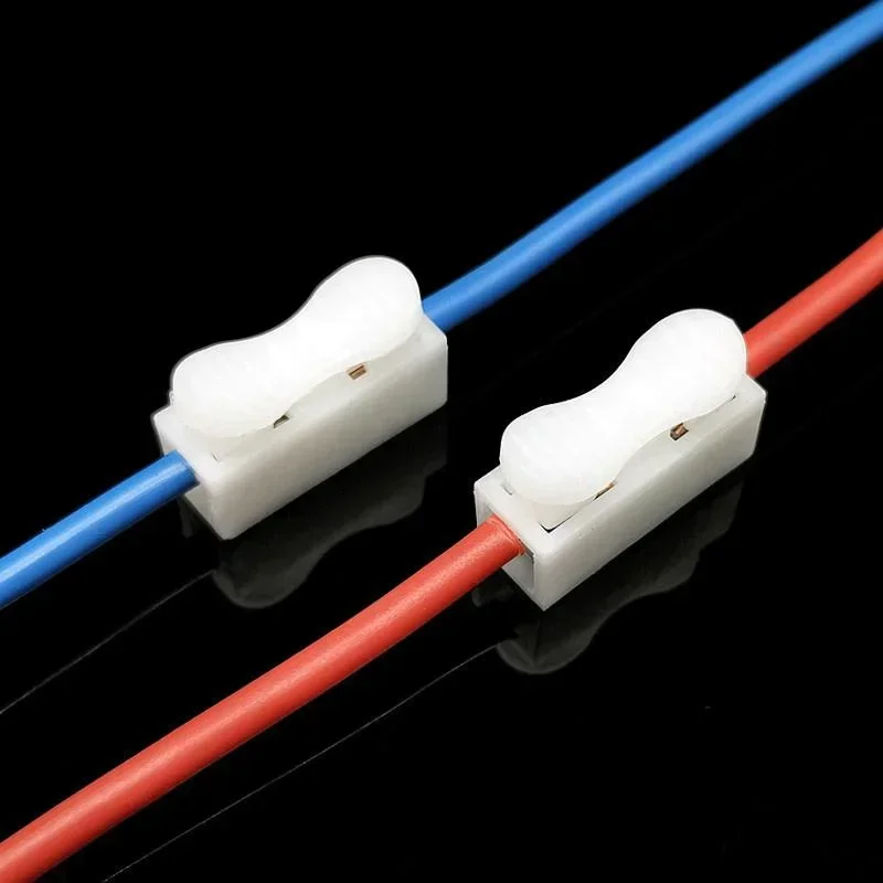 Conector de Cable rápido de 1 y 2 pines AC/DC, Conectores eléctricos de tira Led, abrazadera de enchufe de bloque de terminales para luces solares de bajo voltaje