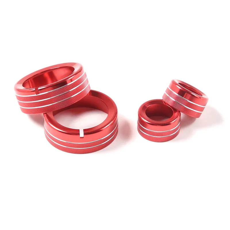 

For Hummer H2 2008-2009 Aluminum Alloy Red Car Air Conditioning Volume Knob Ring Decoration Sticker Car Interior Accessories