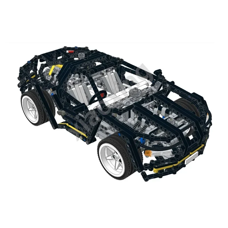 Nieuwe MOC-20224 Super Sportwagen Statische Versie 1602Pcs Licht Grijze Hub Volwassen Collectie Assemblage Blok Kinderen Cadeau