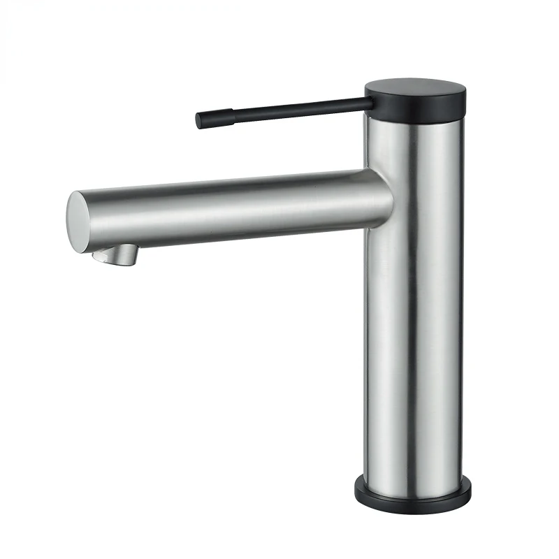 

Hot and Cold Water Faucet Nickel Brushed Single Handle Basin Faucet Bathroom Countertop Mounted Basin Faucet