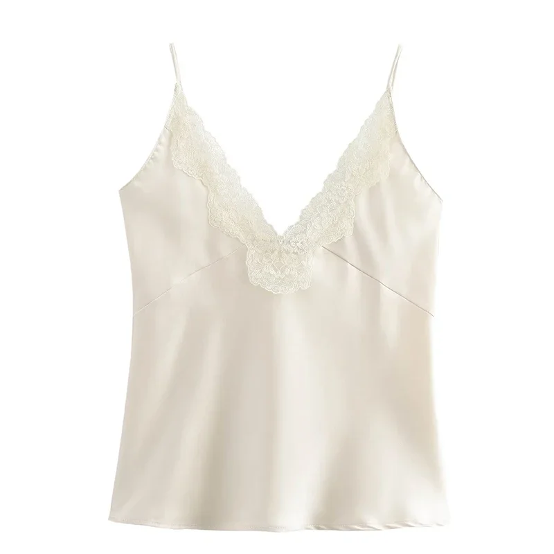 الصيف الخامس الرقبة أكمام الدانتيل حافة سترة المرأة السباغيتي حزام قمة صغيرة أنيقة موضة مثير الشارع الشهير حريري الملمس الرسن #2