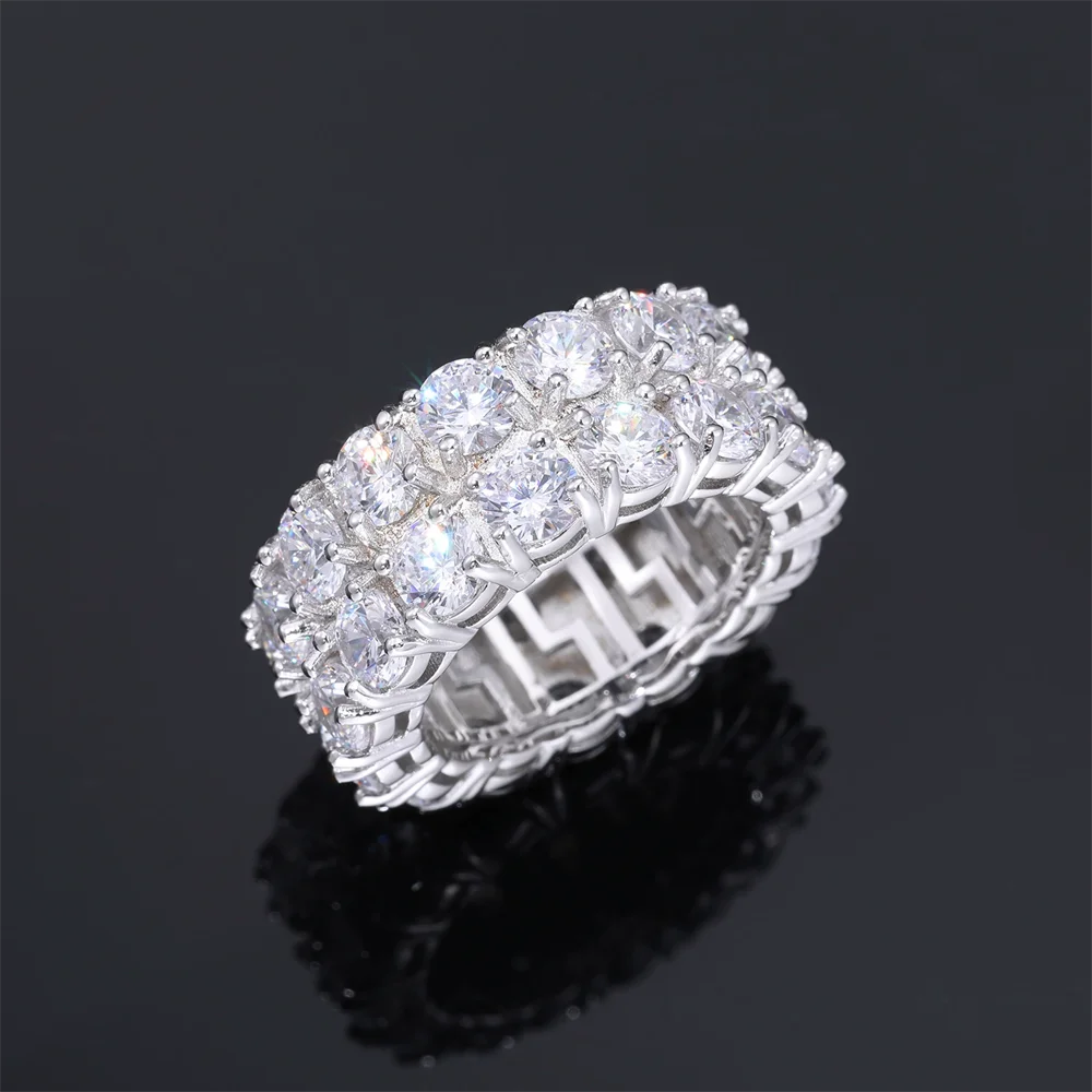 

Новое двухрядное кольцо с цирконом в стиле хип-хоп, модный брендовый аксессуар унисекс