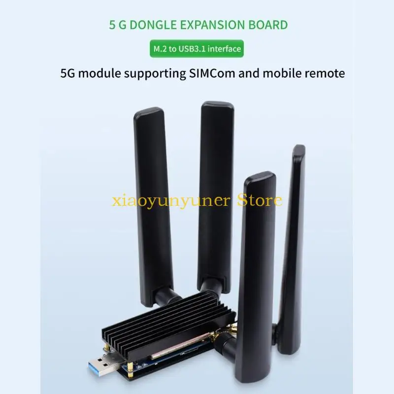 

P9JB forRaspberryPi Computer USB Dongle Expansion Board Fast Speed USB3.1 with 4 Antennas Aluminum Alloy Heatsink