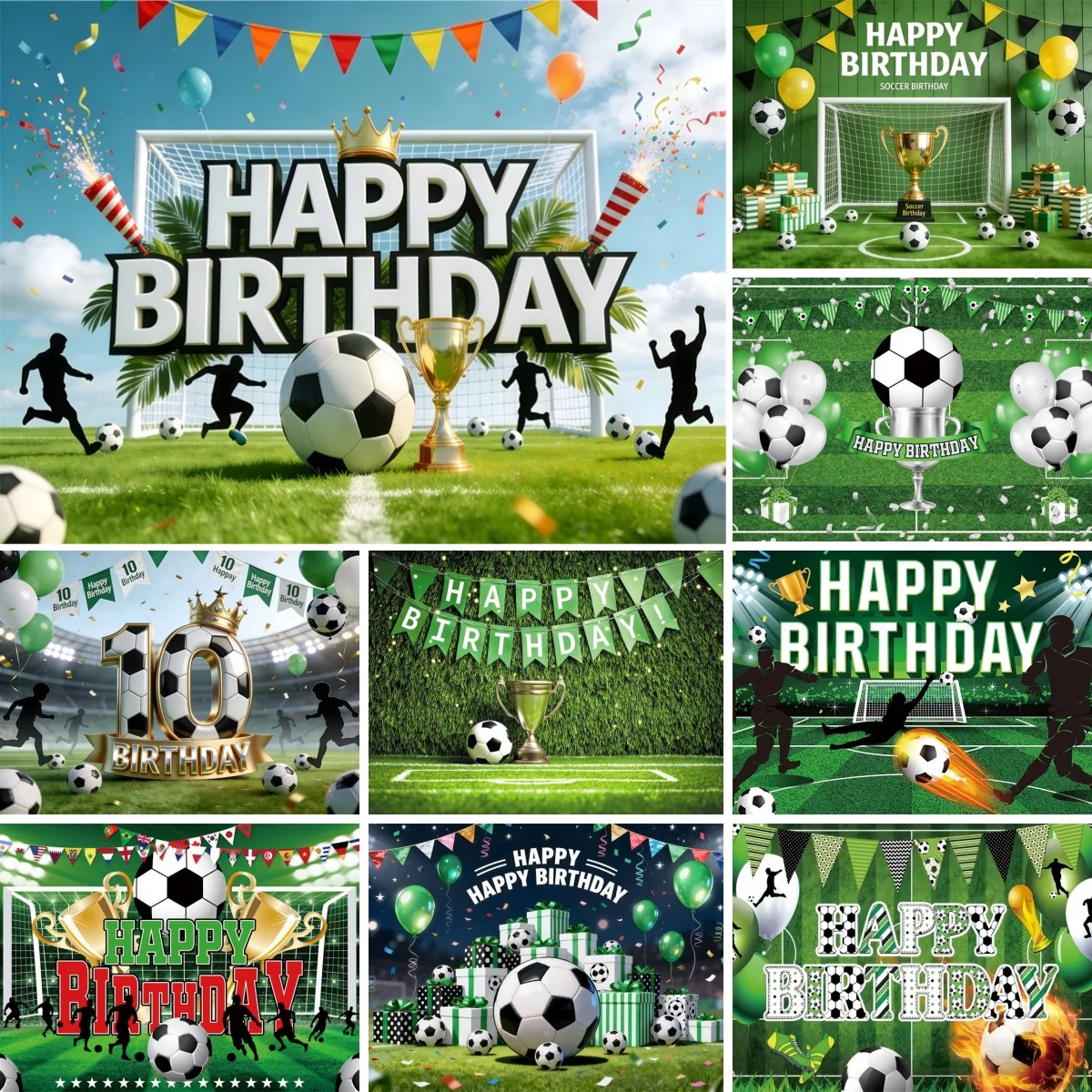 

Yeele Football Sports Photography Backdrop Green Grassland Field Soccer Stadium Boys Happy Birthday Party Decor Photo Background