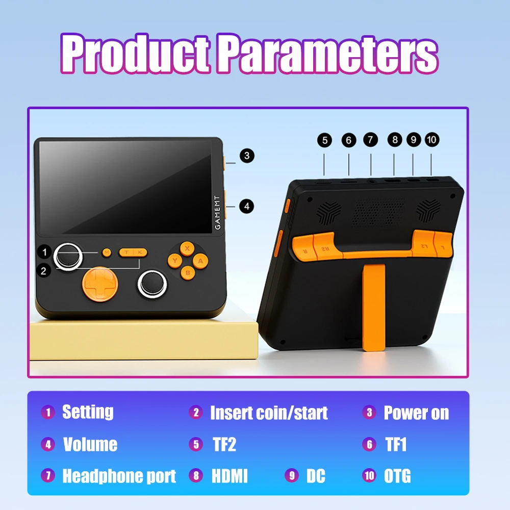 Hasaller E5 – Console De Jeu Portable – Écran IPS 5 Pouces – 1280×720 – Batterie 5000 MAh – 2 Joueurs – Violet