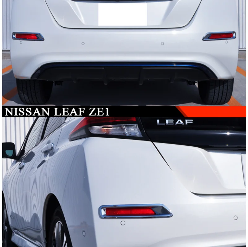 For Nissan Leaf ZE1 2018 -2022 Accessories Fog Lamp Eyelid Eyebrow Strip  Garnish Cover Trim Car Styling Chrome