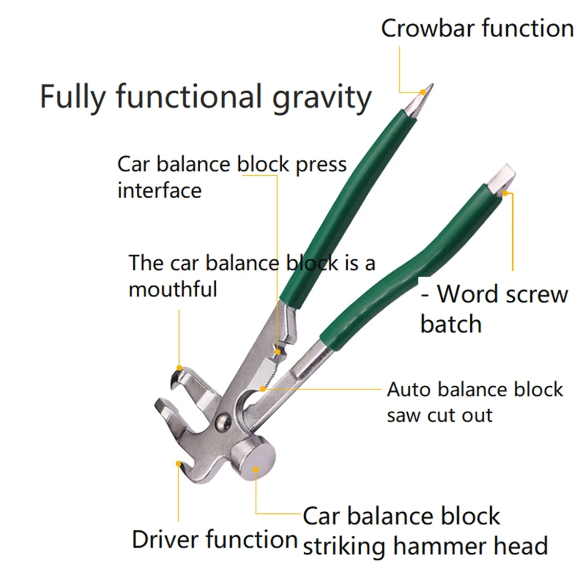 عجلة الوزن المطرقة أوزان العجلة كليب على المثبت مزيل ذو طيات متعددة الوظائف الإطارات أداة إزالة الوزن توازن العجلة-T45C