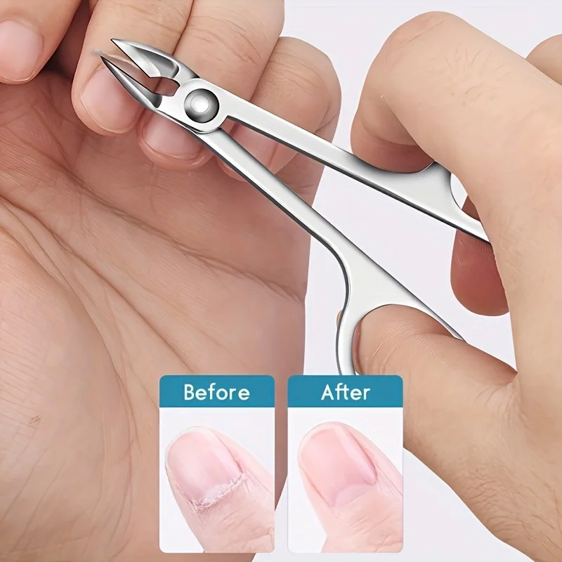 Set di forbici per cuticole in acciaio inossidabile da 2 pezzi, strumenti per la cura delle unghie per la rimozione della luce morta, manicure e pedicure, include lima per unghie nano