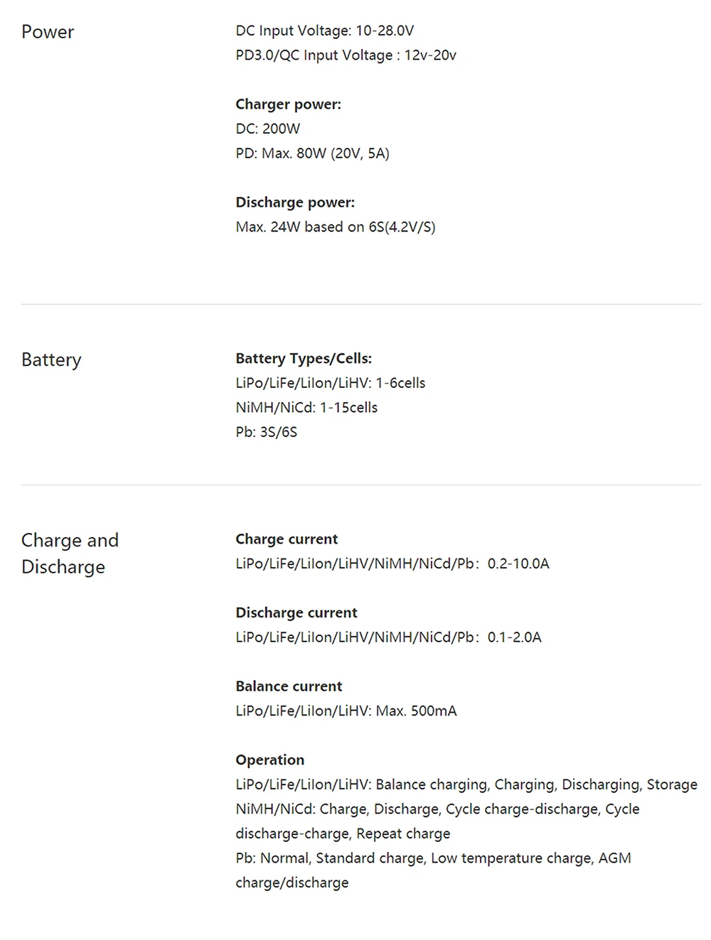 SkyRC B6 Neo Smart Charger DC 200W PD 80W LiPo Battery Balance Charger SK-100198 Compact 6S Charger Discharger