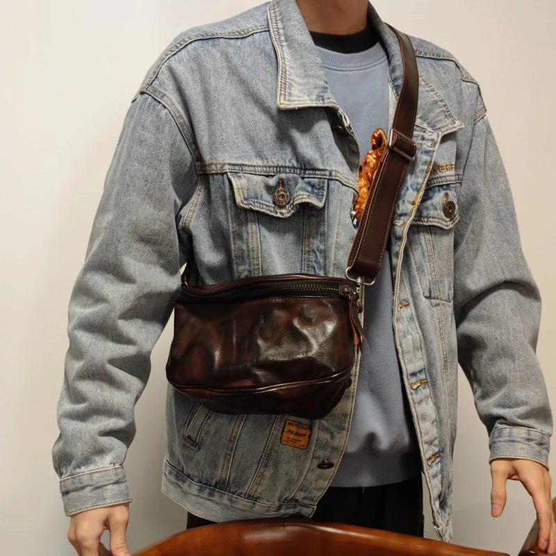 PNDME casual mode luxe lederen heren crossbody tas outdoor reizen party handgemaakte koe lederen kleine schoudertas