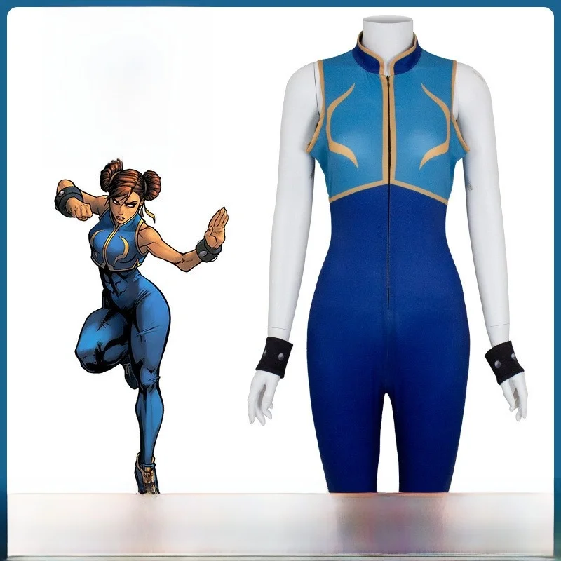 بدلة ستريت فايتر 6 تشون لي التأثيرية، أداء المسرح الضيق، أزياء الهالوين الشاملة، زي اللعبة التقليدية