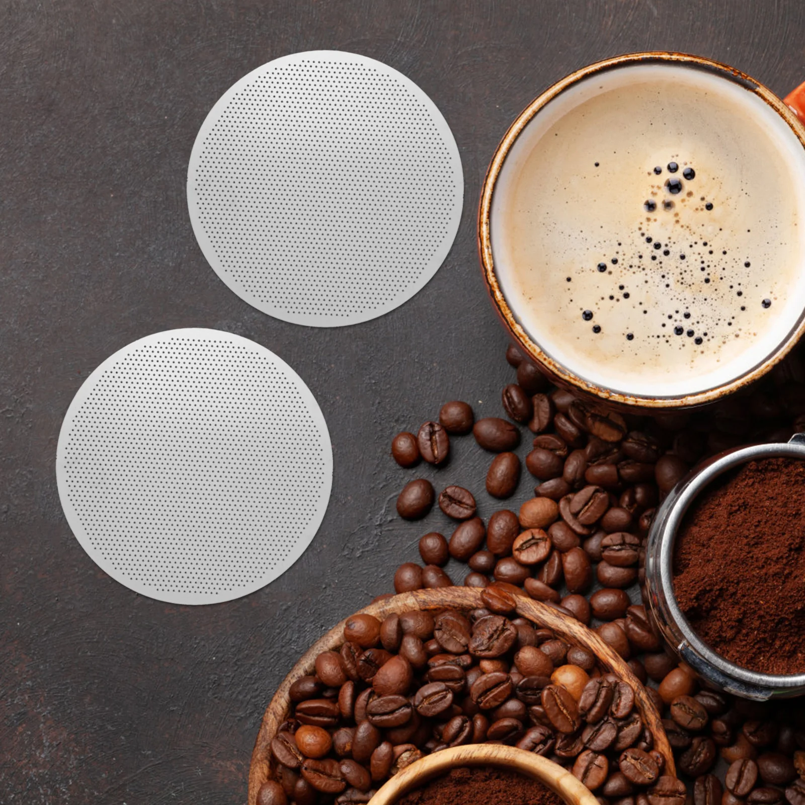 

3Pcs Stainless Steel Coffee Filter Disk Universal Compatibility Reusable Espresso Screen Mesh Filter for Home Office