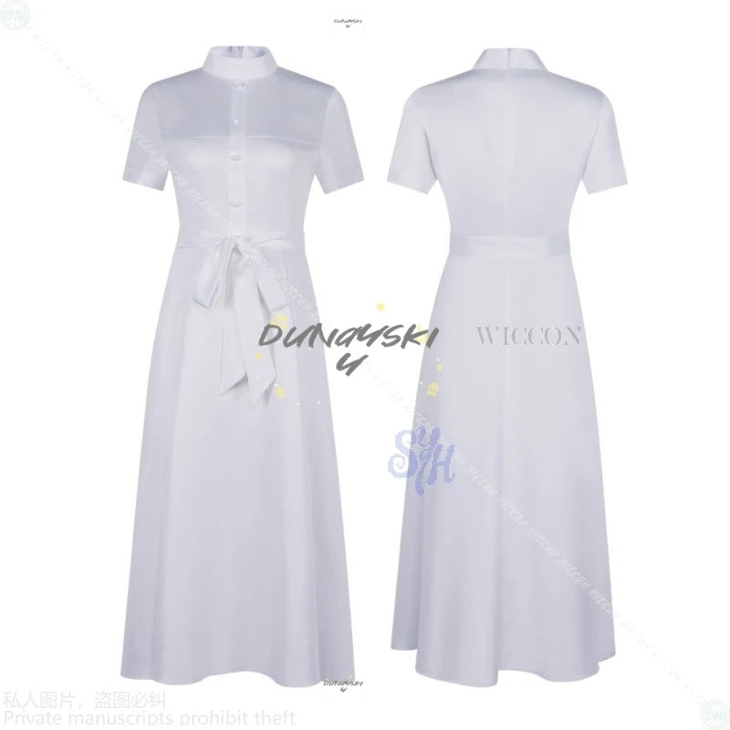 Oumi shiori cosplay traje novo anime este monstro quer me come branco longo kawaii lolita vestido 150cm longo bonito perucas dia das bruxas