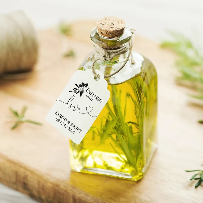 

50pcs Personalized Wedding Favor Tag Infused with Love Favor Tags Custom Wedding Name Tags Personalized Wedding Label