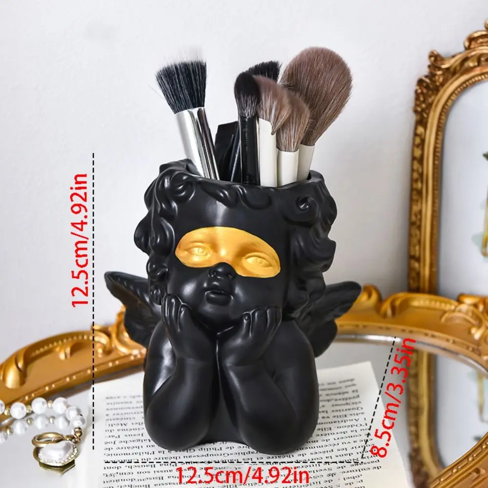 Creative Angel Pen Holder Cute Large Opening Makeup Brush Storage Bucket Funny Multi-Purpose Pencil Display Cup