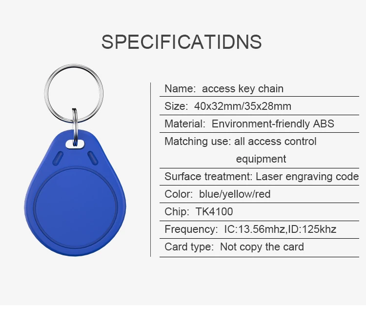 100pcs rfid tag 125khz rewriteable keychain em4305 t5577 Smart Chip Tag Copy Badge Copier Duplicator Proximity ID Clone Card