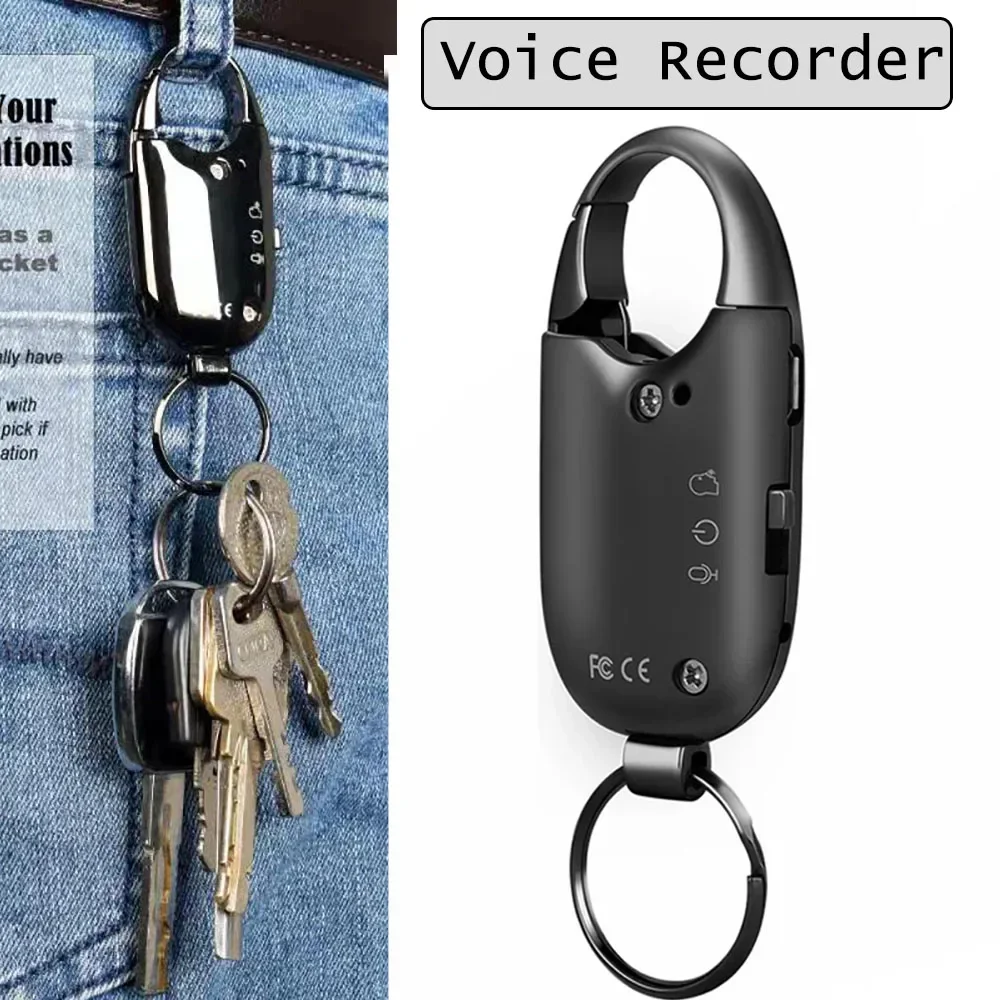 

32GB Mini Recorder Multi-functional Voice Listening Devices Controlled Digital Recording Keychain for Speech Meeting Recording