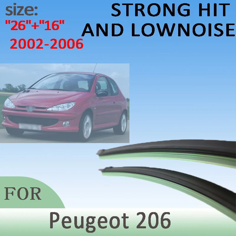 

Wiper Front Wiper Blades For Peugeot 206 2001 2002 2003 2004 2005 2006 Windshield Windscreen Front Window 26"+16" Accessories