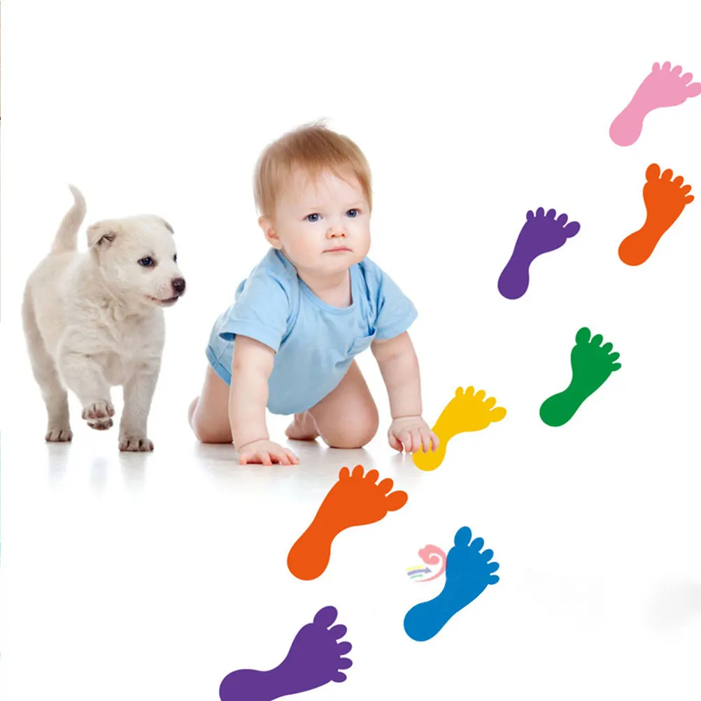 

Waterproof Footprint Floor Stickers PVC Decals Thick Long Lasting Safe for Kids Classrooms Kindergarten Social
