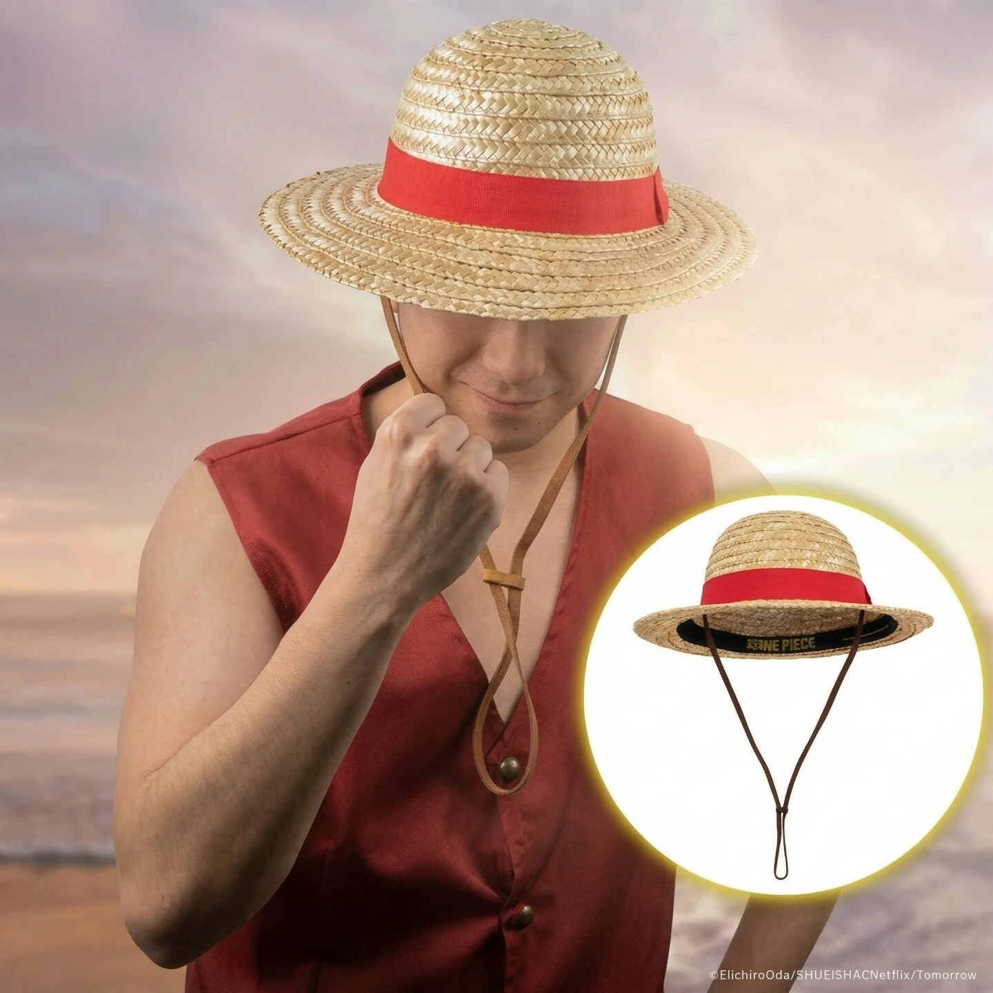 Neuer One Piece Luffy Strohhut – Cosplay Fire Prop Bewertung und Preis