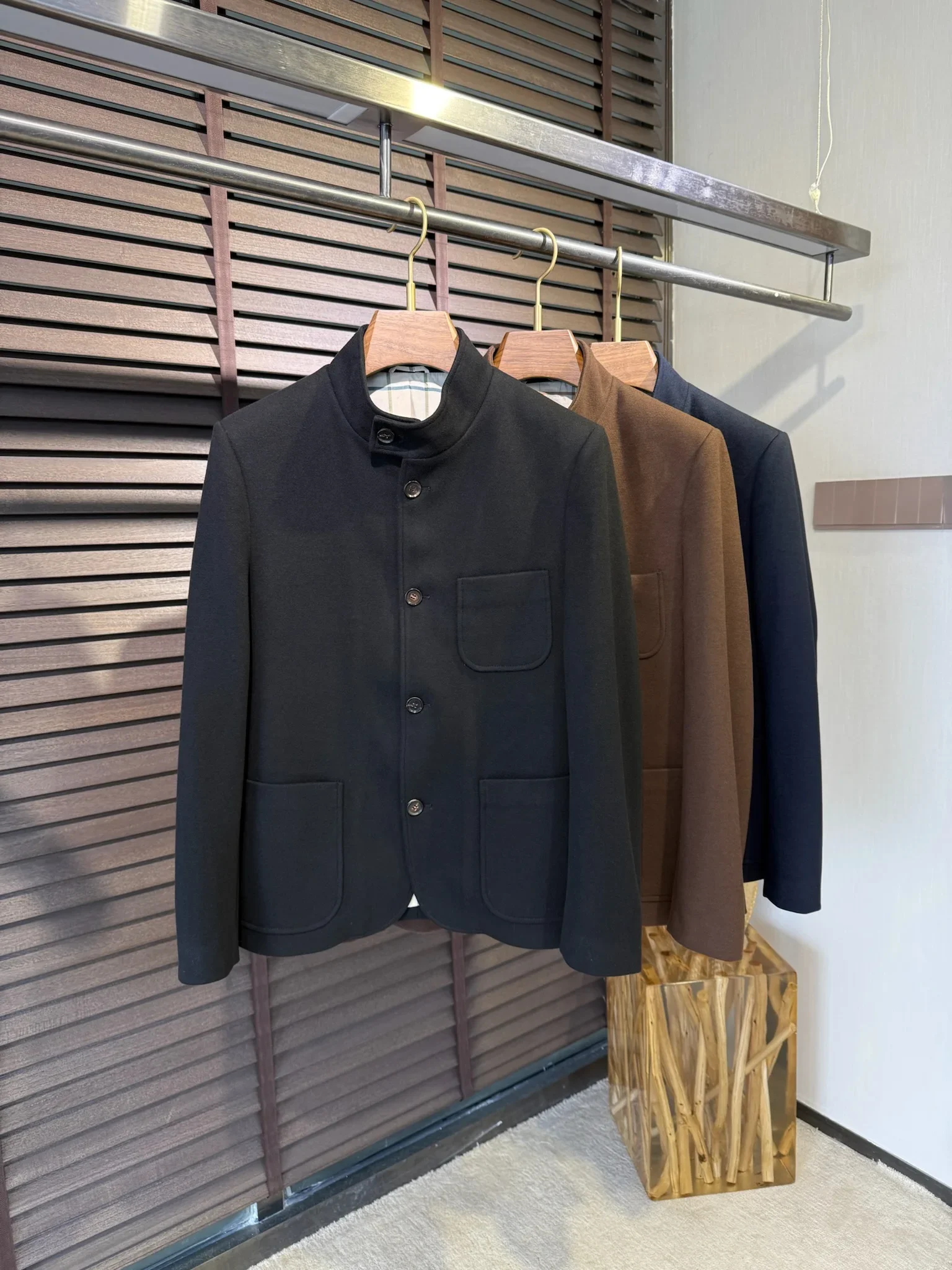 

Italian LP 25aw wool blend Zhongshan collar casual suit