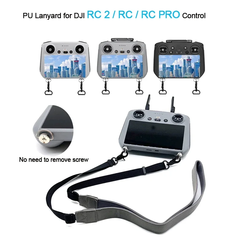 PU Lanyard for DJI AIR 3S/Mini 4 PRO/AIR 3 for DJI RC 2 Remote Controller Adjustable Neck Strap Shoulder Buckle RC2 Accessories
