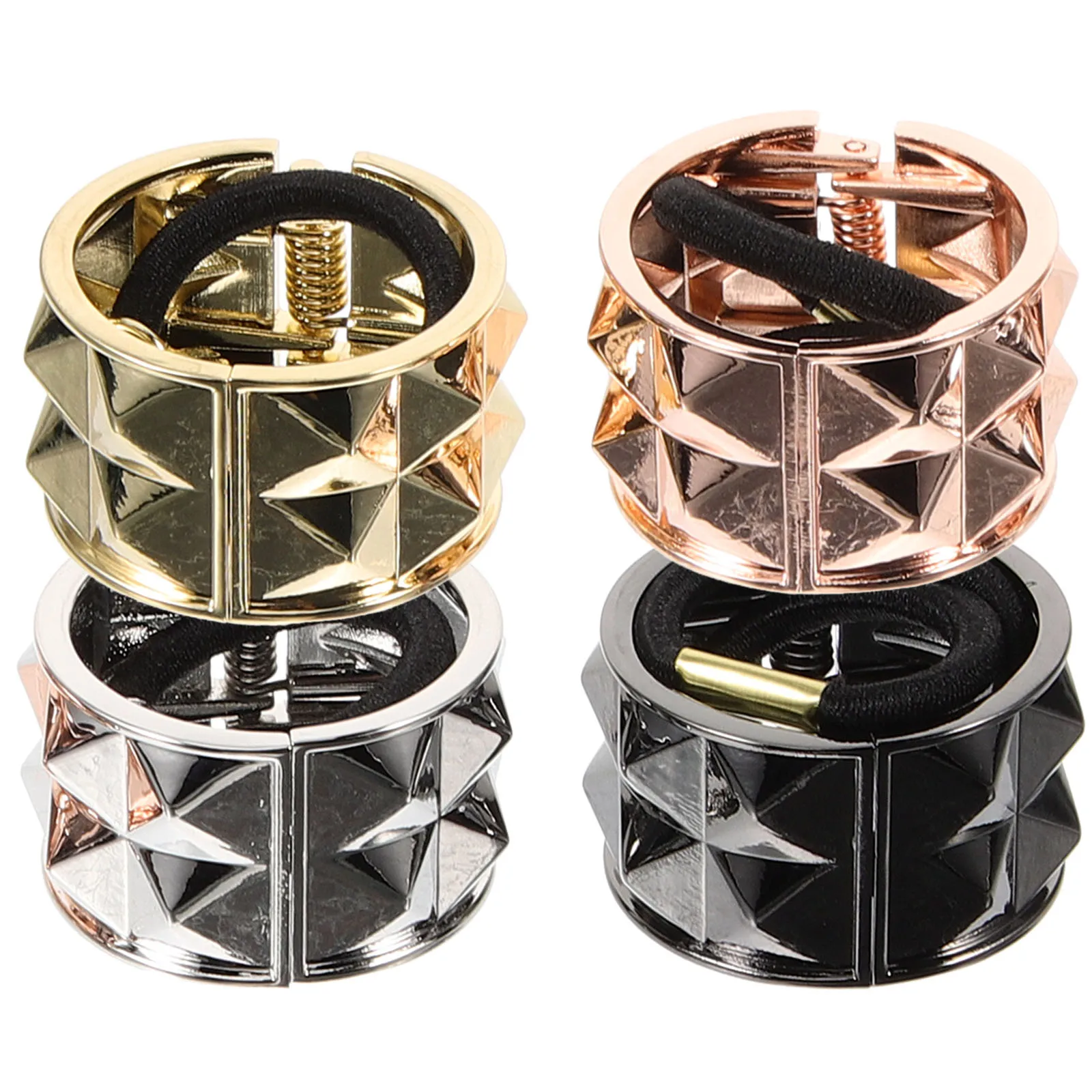 

4 Pcs Accessories Hair Ties Ponytail Holders Metal Cuffs Small Ponytail Holders Women Girls Hairstyle Decorations