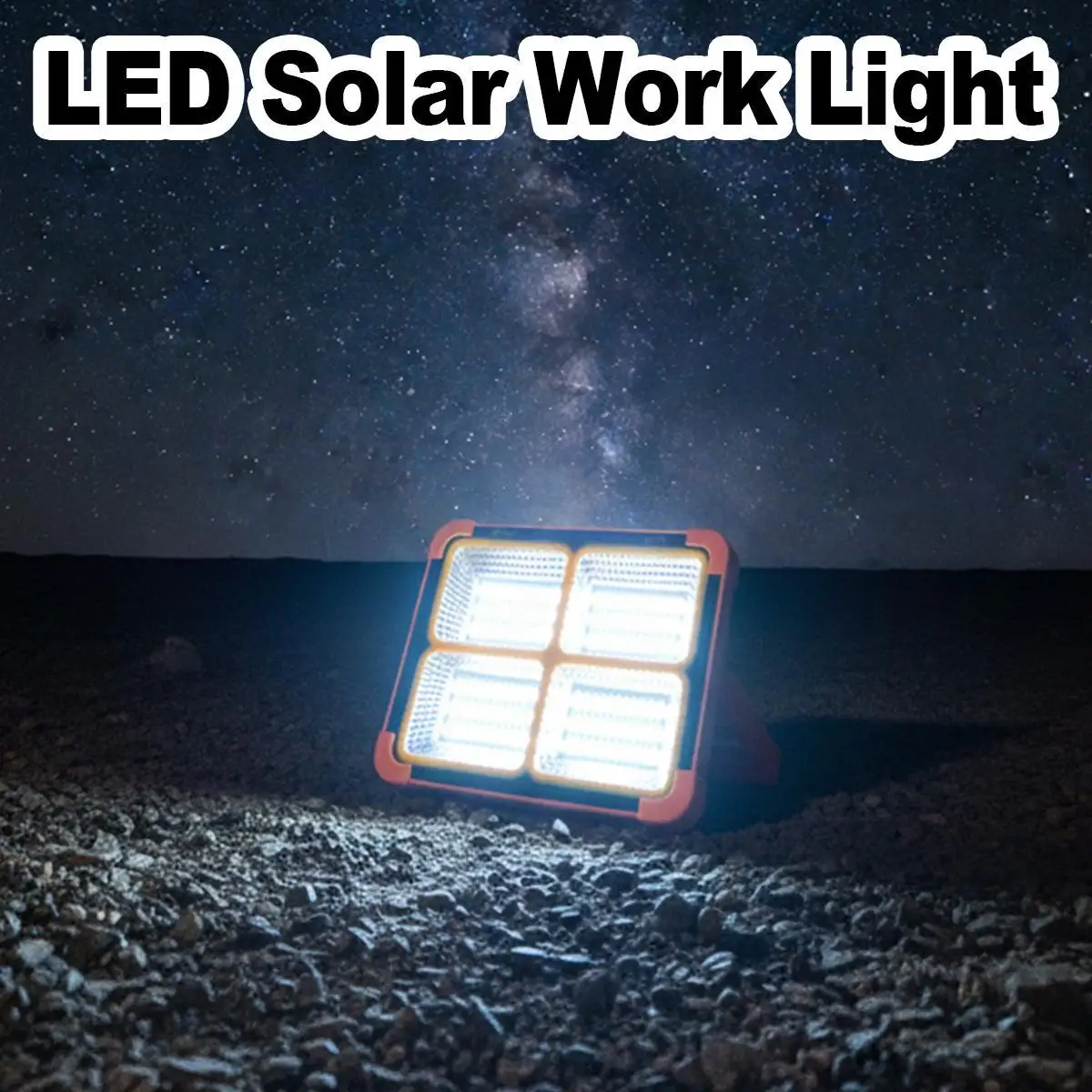 Solar Portable Camping Light Stepless Dimming Wide Angle Illumination Waterproof Floodlight Driveway Lights Wireless Spot Light