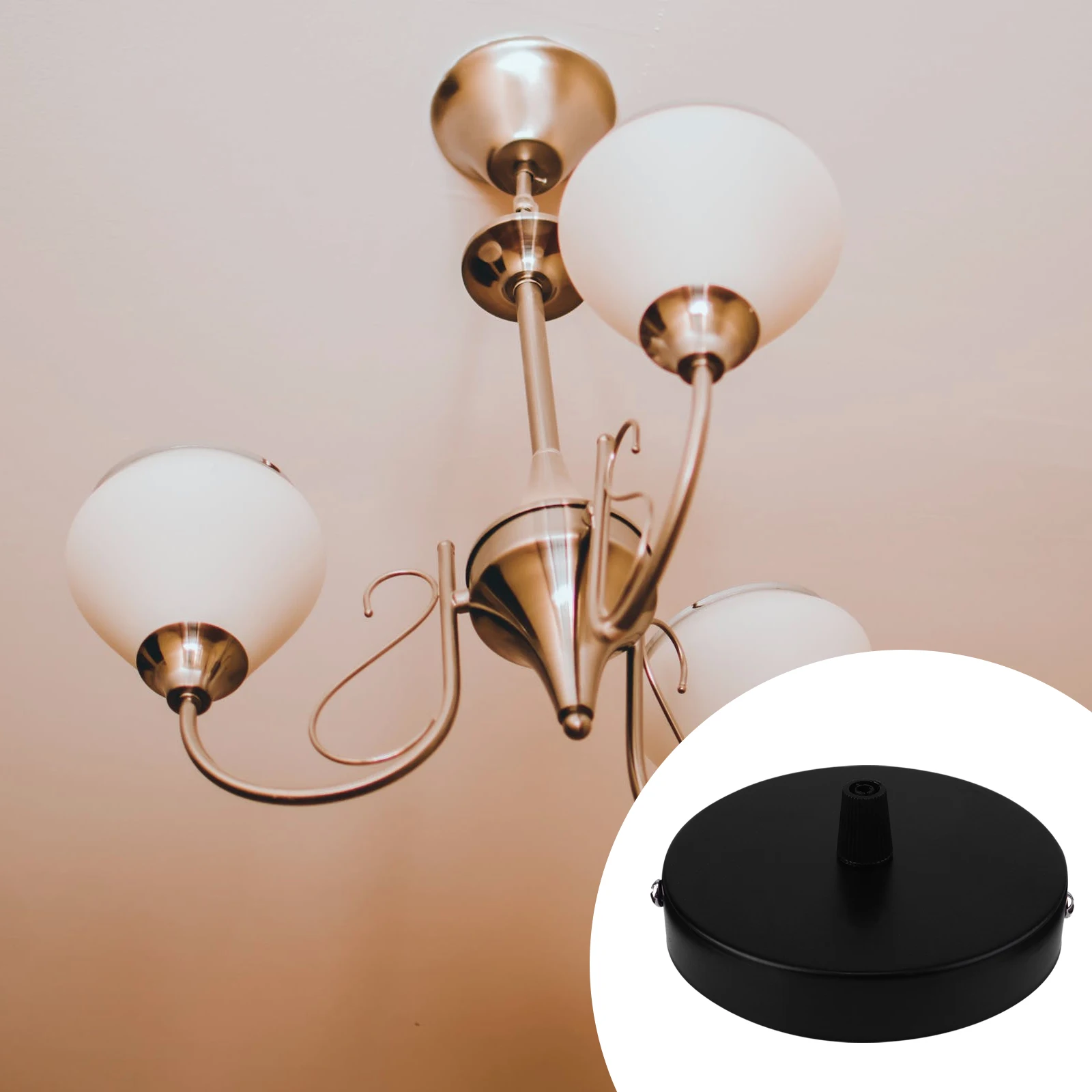 

2Pcs Durable Ceiling Light Base Pendant Lamp Base Round Ceiling Mounted Plate Practical Light Chassis Chandelier Chassis