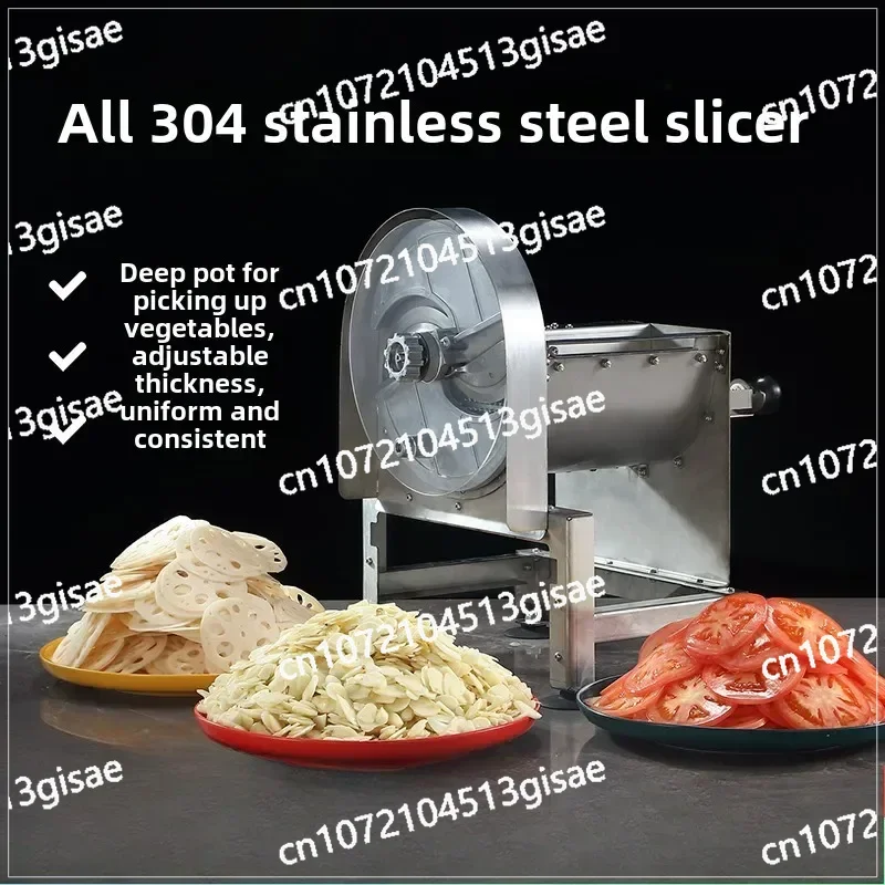 Commercial stainless steel electric slicer for cutting garlic and lemon slices, fruit slices and thin slices
