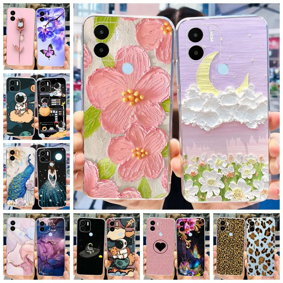 For Xiaomi Poco C65 Case Popular Flower Shockproof Silicone Clear Soft Protect Cover For Xiaomi Poco C50 C51 PocoC65 C 65 Bumper