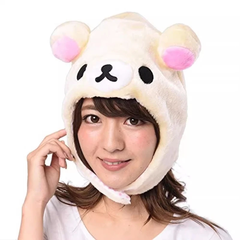 Rilakkuma Korilakkuma Bear Plush Ushanka Hat Kawaii Cute Winter Hat For Women Girls Boys Kids Cartoon Anime Cap Gorras