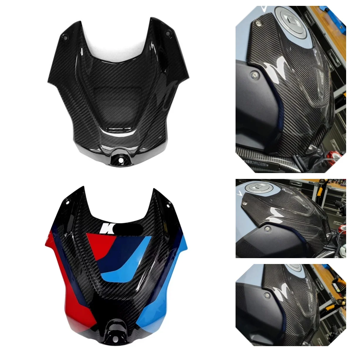 

For BMW S1000RR S1000R M1000RR M1000R 2019-2023 2024 Carbon Fiber Motorcycle Front Tank Gas Fuel Cover Fairing Cowling Panel Box