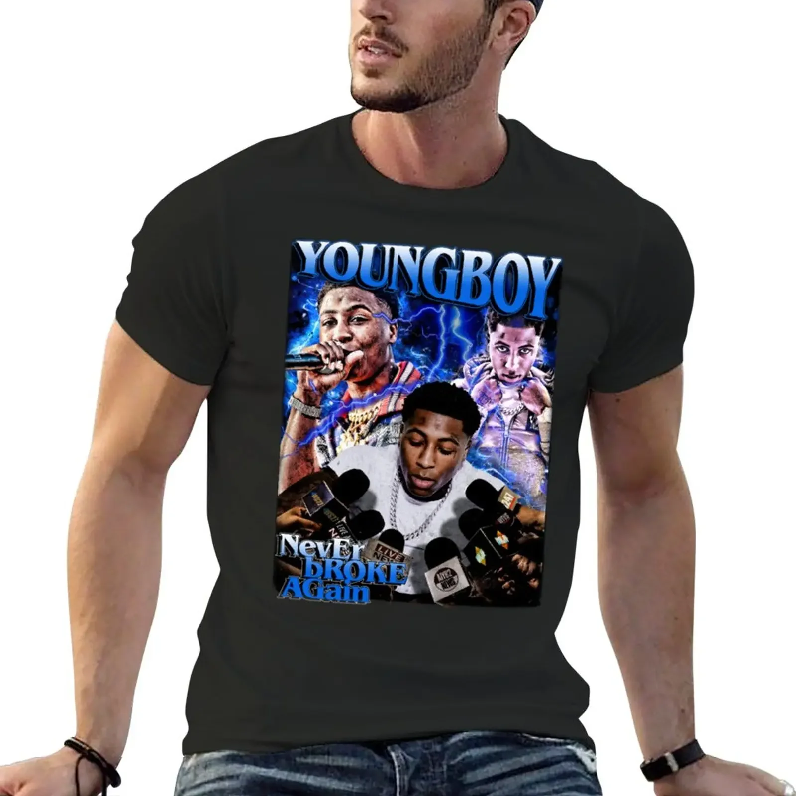 Young Boy Never Broke Again Art T-Shirt tees cute tops mens vintage t shirts