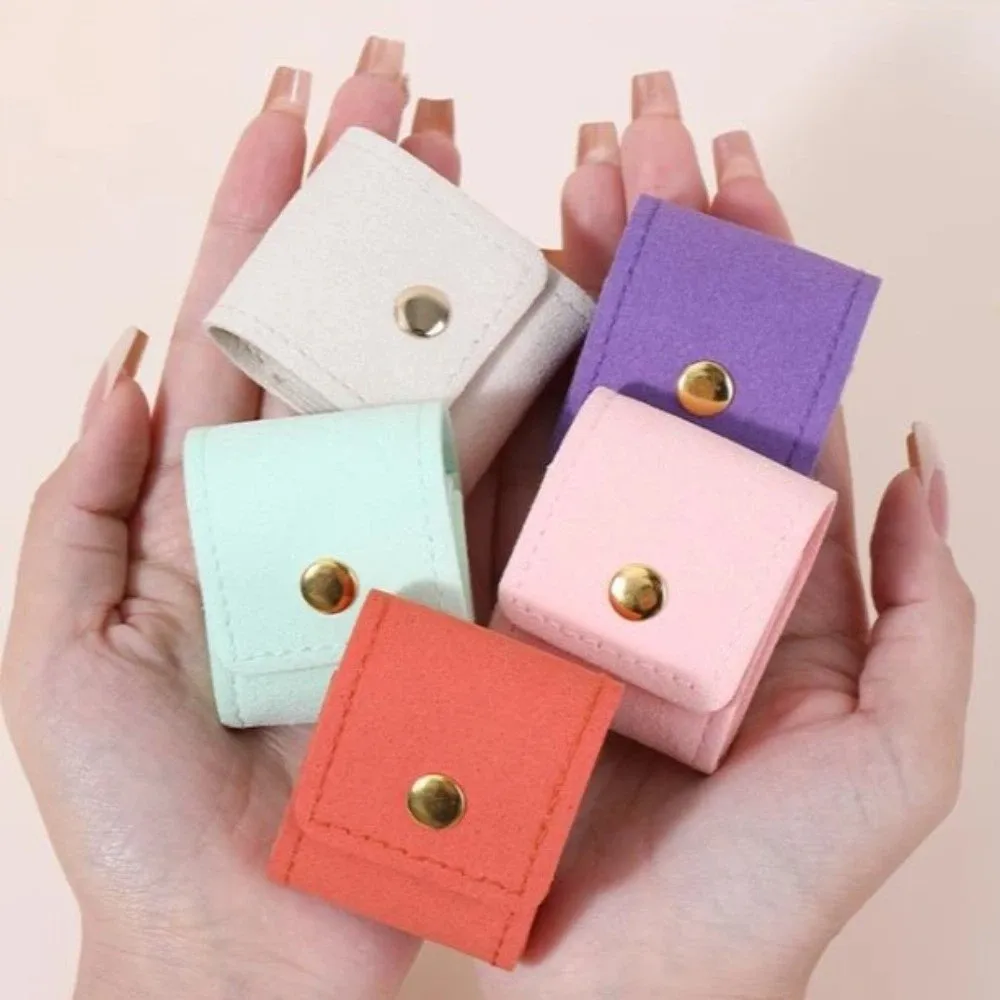 

Бархатная мини-сумка для демонстрации ювелирных изделий из микрофибры, складной контейнер, ожерелье, кольцо, упаковочная сумка, чехол для хранения, сплошной цвет