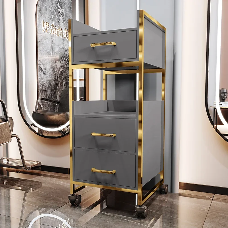 

Premium Glam Trolley Storage Nordic Unique Aesthetic Organizers Trolleys Nordic Auxiliary Carrello Parrucchiere Salon Furniture