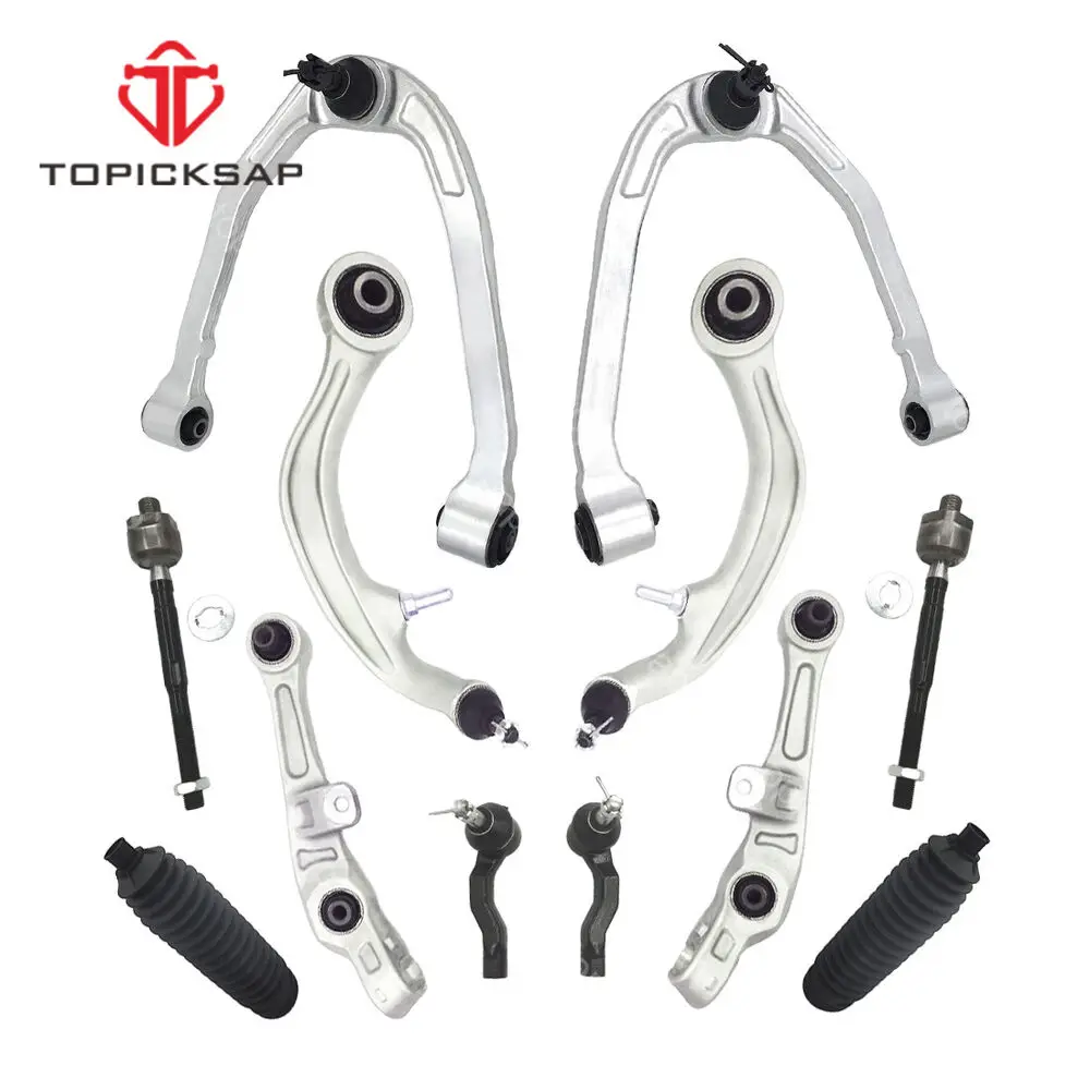 

TOPICKSAP 12 Piece Steering & Suspension Kit Upper Lower Control Arms Tie Rods Bellows for INFINITI G35 Nissan 350Z 2003 - 2009
