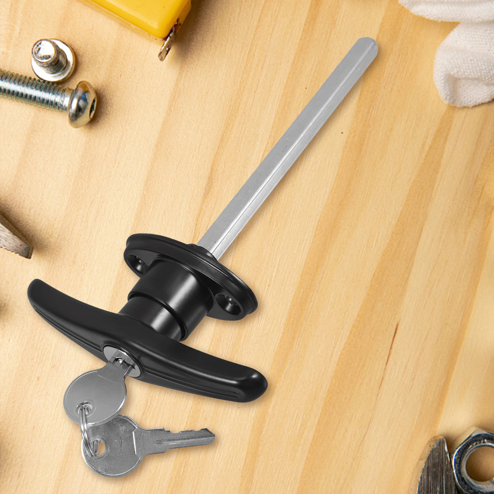 T-Typ-Griffschloss für Garagentor, robuste Zinklegierung, sicherer langer Schaft für die Aufbewahrung im Freien, Schuppen, Spielhaus, Hühnertraktor