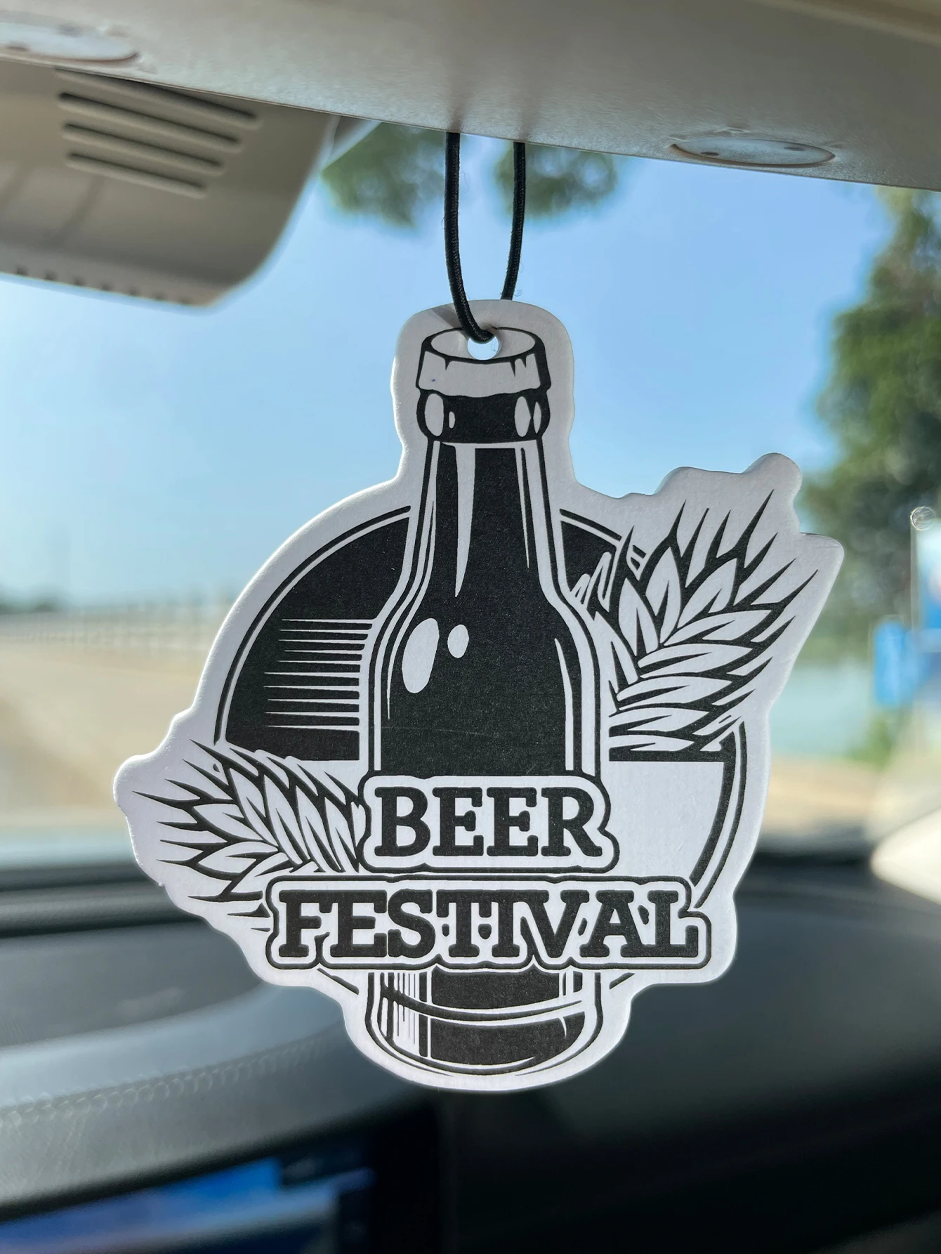 Beer Festival Beer Bottle Car Air Freshener, Hanging Scent Card, Natural Plant Extract Fragrance, Alcohol-Free, Heat & Sun Resis