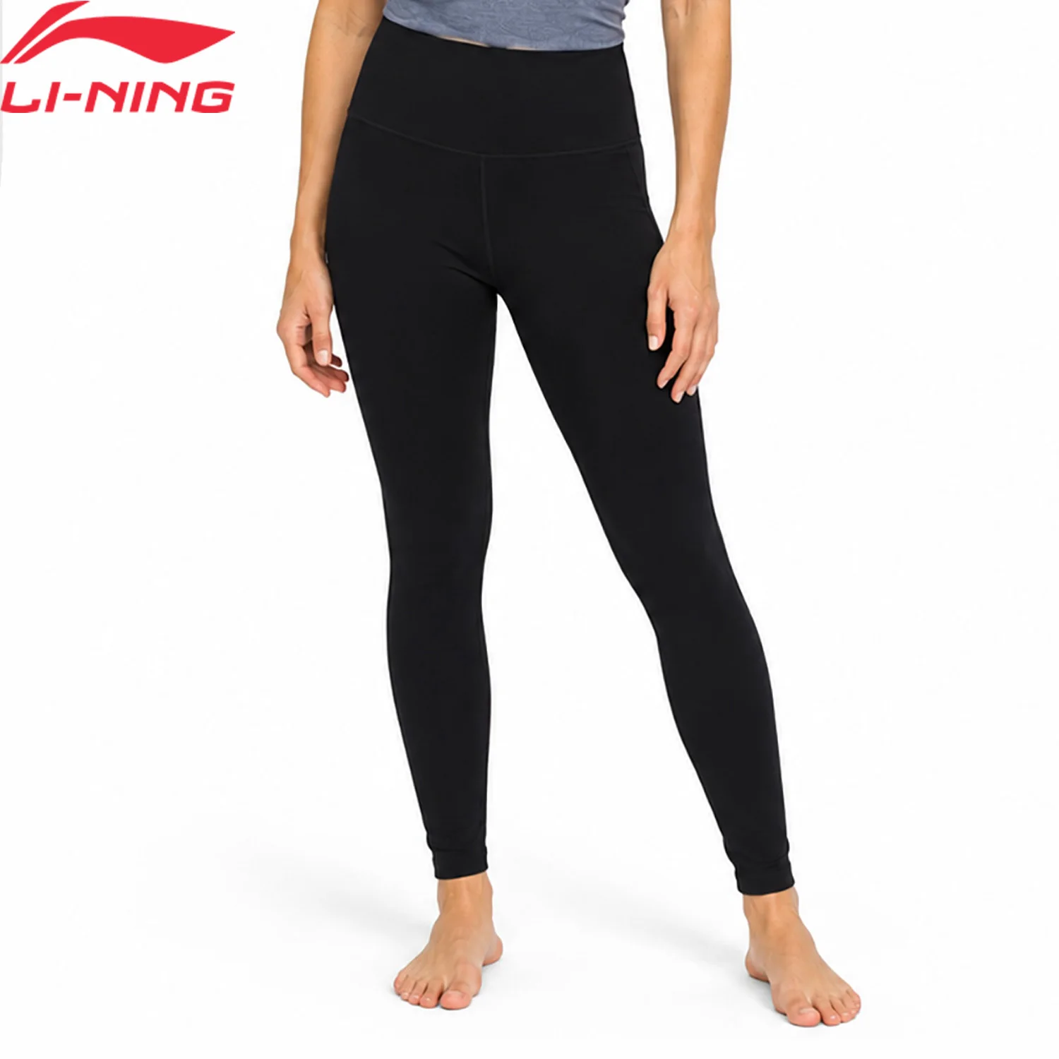 Li-Ning Women's Training Ankle-Length Leggings Tight Fit 64%Polyamide 36%Elastane LiNing Fitness Pants AULV072