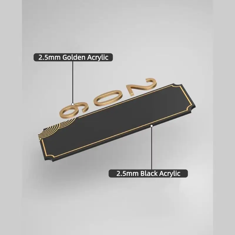 الاكريليك الحديثة لوحة الباب متجر تسجيل مع ملصق مخصص رقم المنزل لمكتب فندق شقة مطعم لوحة ديكور المنزل #5