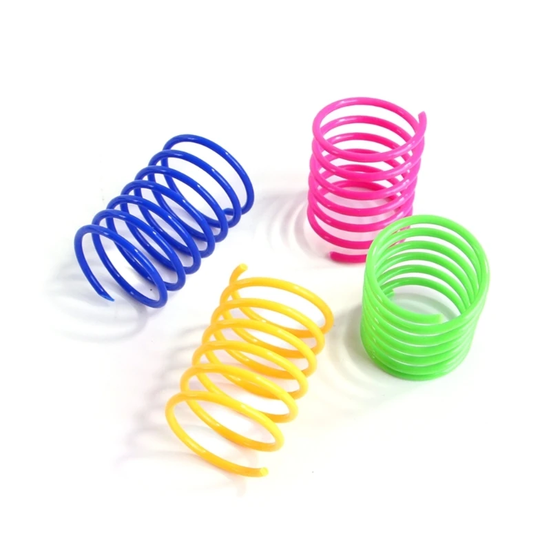 4 pezzi giocattolo per gatti gatti colorati a molla giocattolo giocattolo a spirale per gattino attività interna