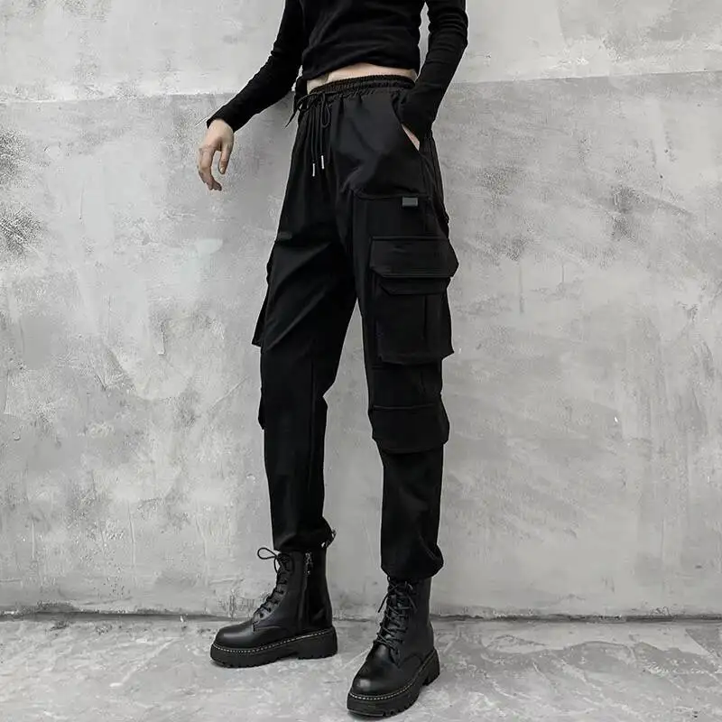 Women's Cargo Spring And Autumn New Three-Dimensional Pocket Decoration Personality Hip Hop Street Dark Casual Large Pants