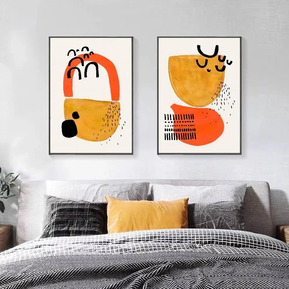1PC Minimalist Mid Century Watercolor Brush Strokes Poster  Art Waterproof Paper Coffee House Bar Room Wall