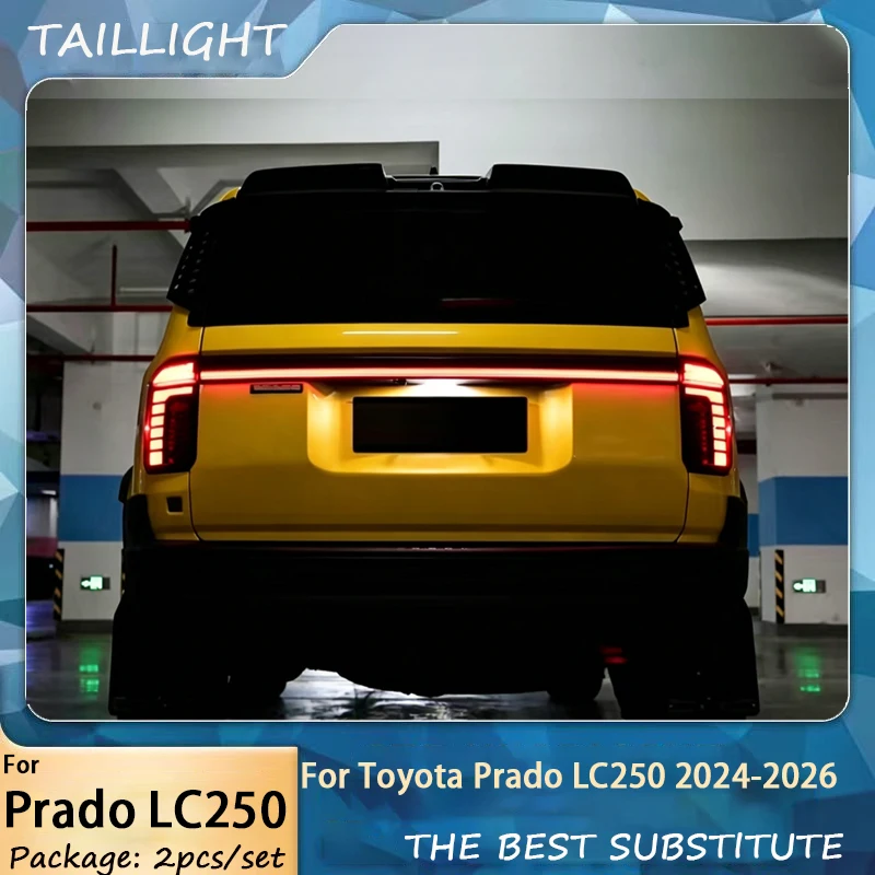 Car For Toyota Prado LC250 2024-2026 Taillight Upgrade Modified to New DRL Dynamic Turn Signal LED Taillight Auto Accessories