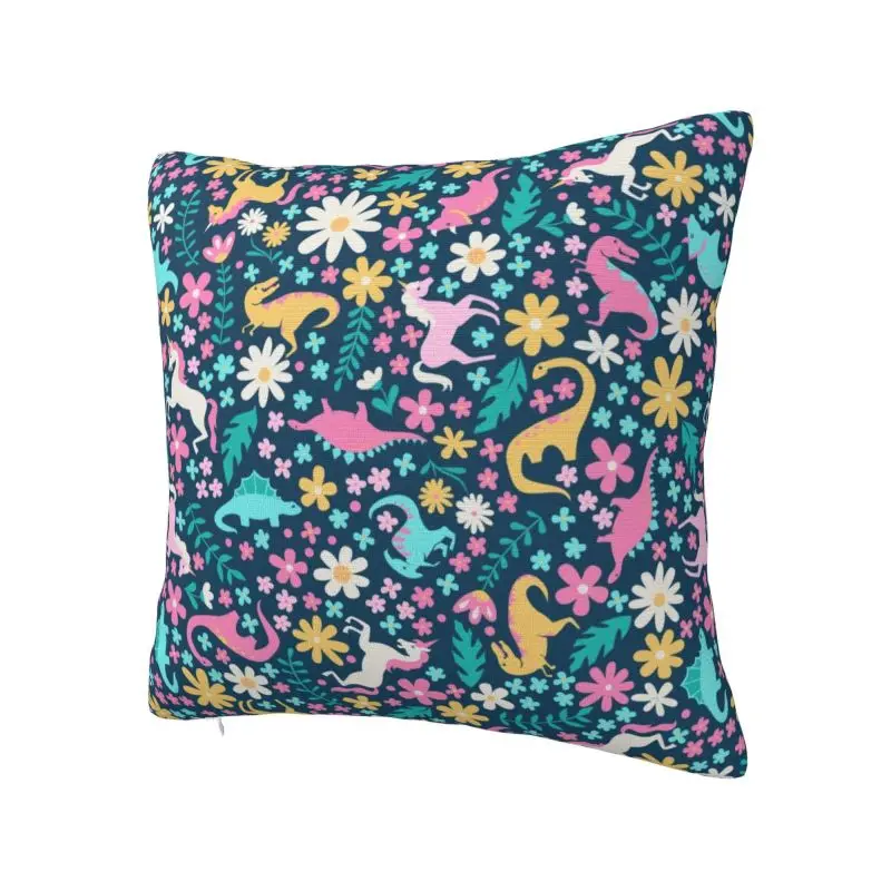 Modern Dinosaurs And Unicorns Pirnt Cushion Cover 45*45 cm Soft Throw Pillow Case Living Room Decoration Sofa Chair Pillowslip