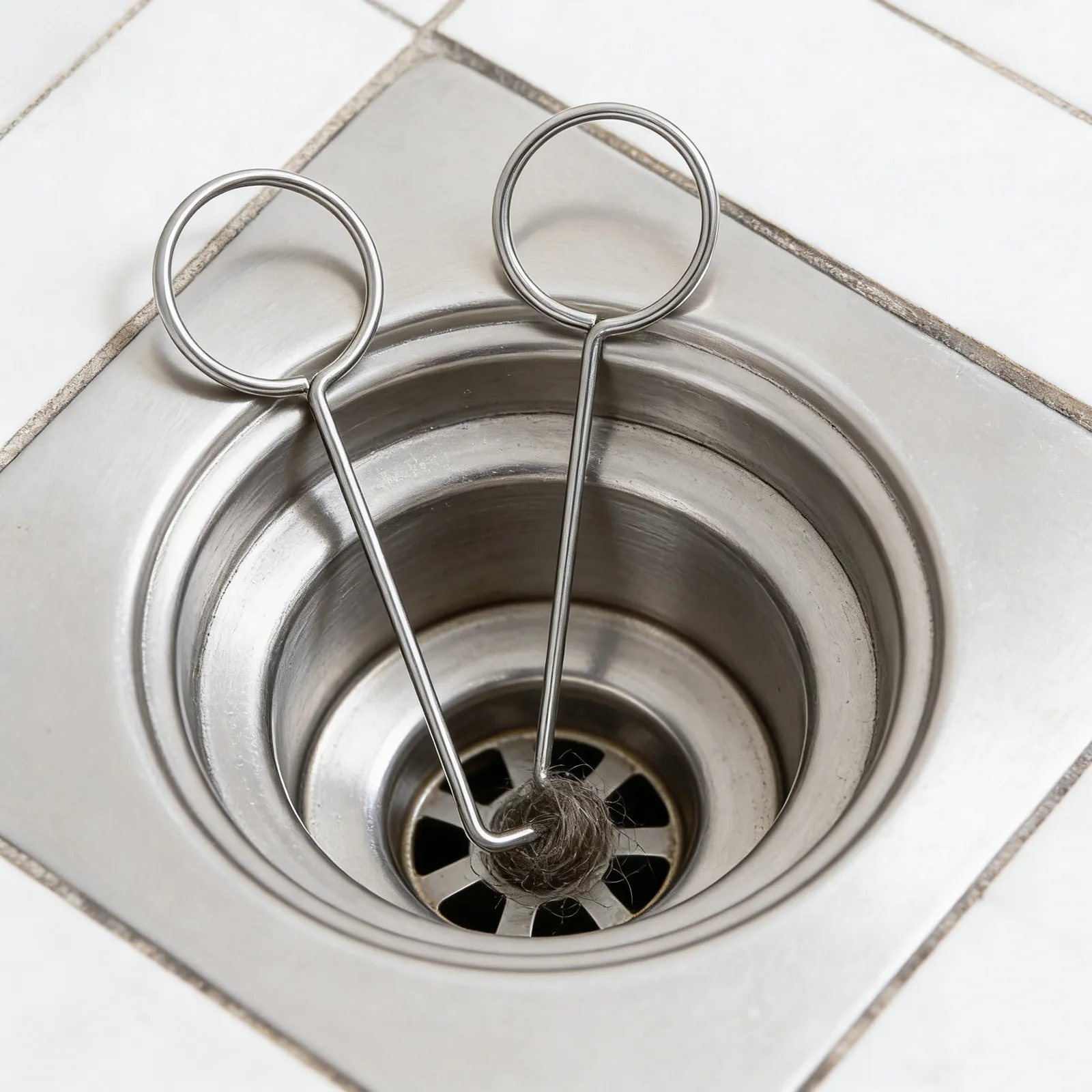 

2Pcs Stainless Steel Drain Key Hook Heavy-Duty Floor Drain Puller Shower Kitchen Cover Remover Tool Anti-Clog Cleaner