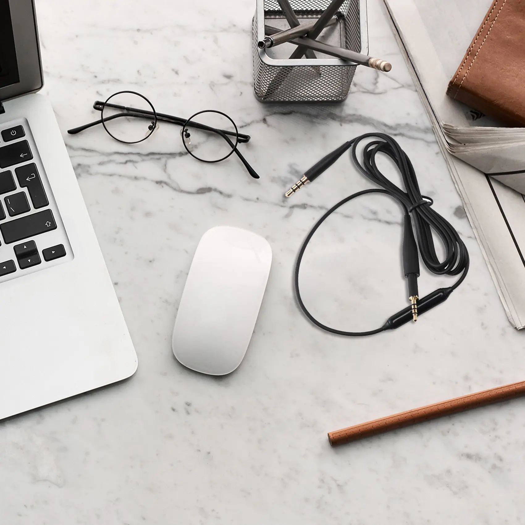 Replacement Cable Audio Cord with Mic Volume Control for AKG K430 K450 K451 K452 Q460 K480 JBL J55 J88 Headphones BlackABGI