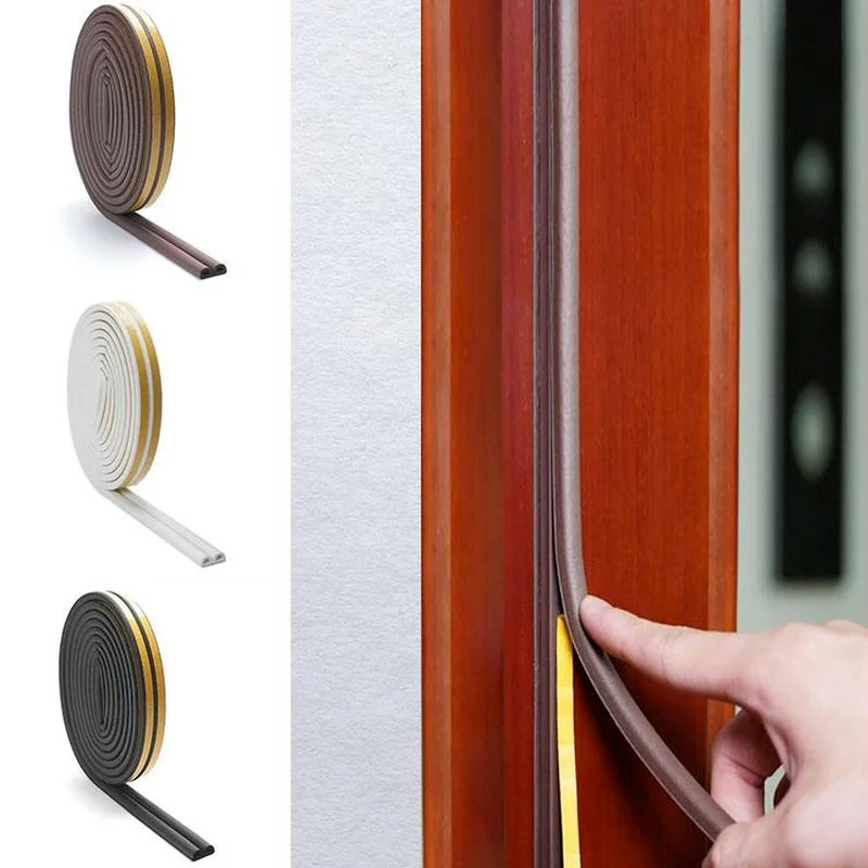 5M Door window sealing strip self adhesive Sound Insulation Foam Weatherstrip Anti-Collision Rubber Seal Draught Excluder Tape