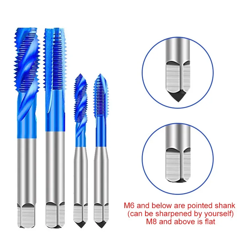 YIFINO M35 Cobalt Containing Blue Nano Coating Machine Spiral Tap Stainless Steel Attack Teeth Special Taps M2/M3/M4/M5/M6/M8